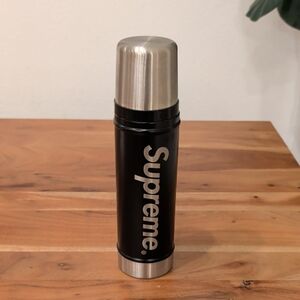 Supreme Black and Silver Thermos